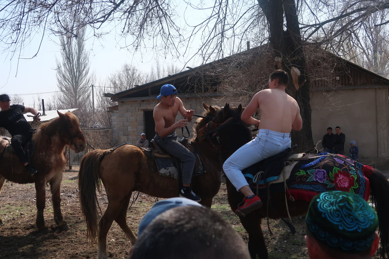 Traditional horse wrestling during Nowruz